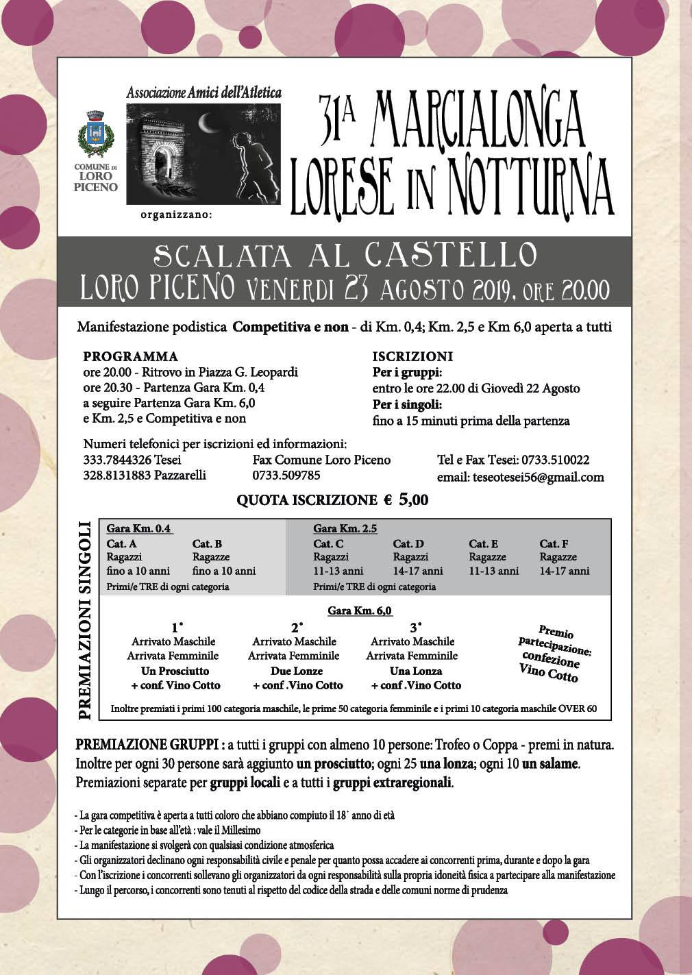 Marcialonga lorese in notturna
